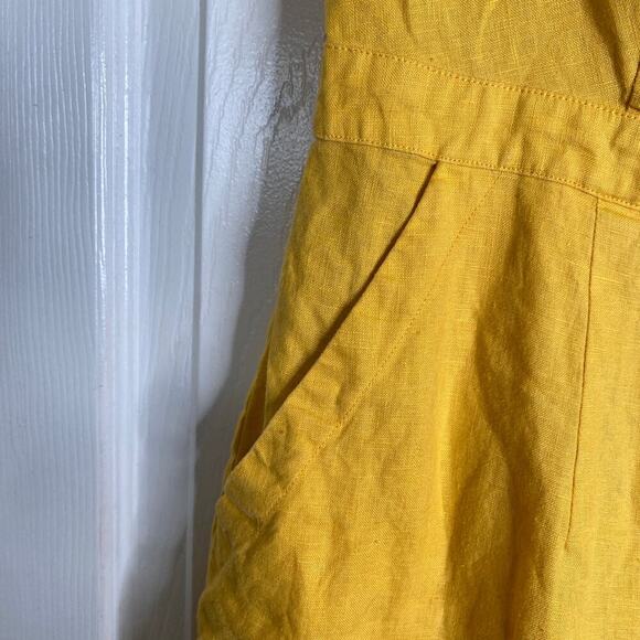 BODEN Rae Linen Yellow Dress Size 4P Petite Summer Preppy Casual Classy - Picture 6 of 7